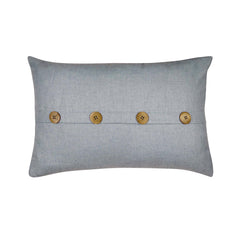 Bromley Button Grey Blue Cushion 40X60Cm