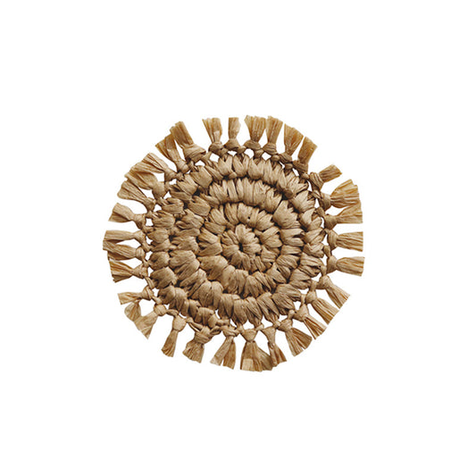 Fringe Natural Coaster Round