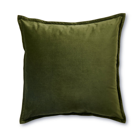 Mira Velvet Cushion - Olive