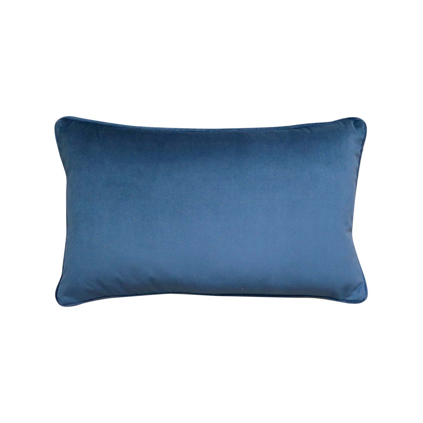 Mira Velvet Lumbar Cushion - Dark Blue