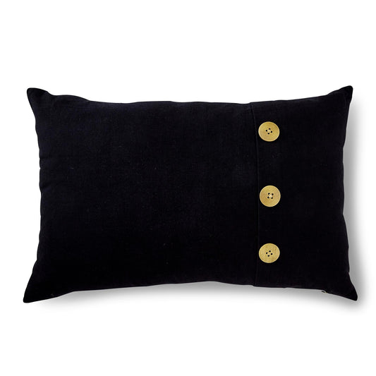 Bailey Black Button Cushion
