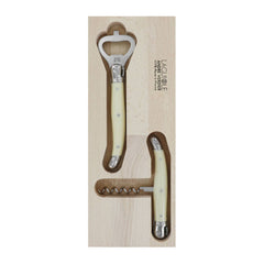 Andre Verdier Debutant Apero - Corkscrew & Bottle Opener - Ivory -2pcs Set