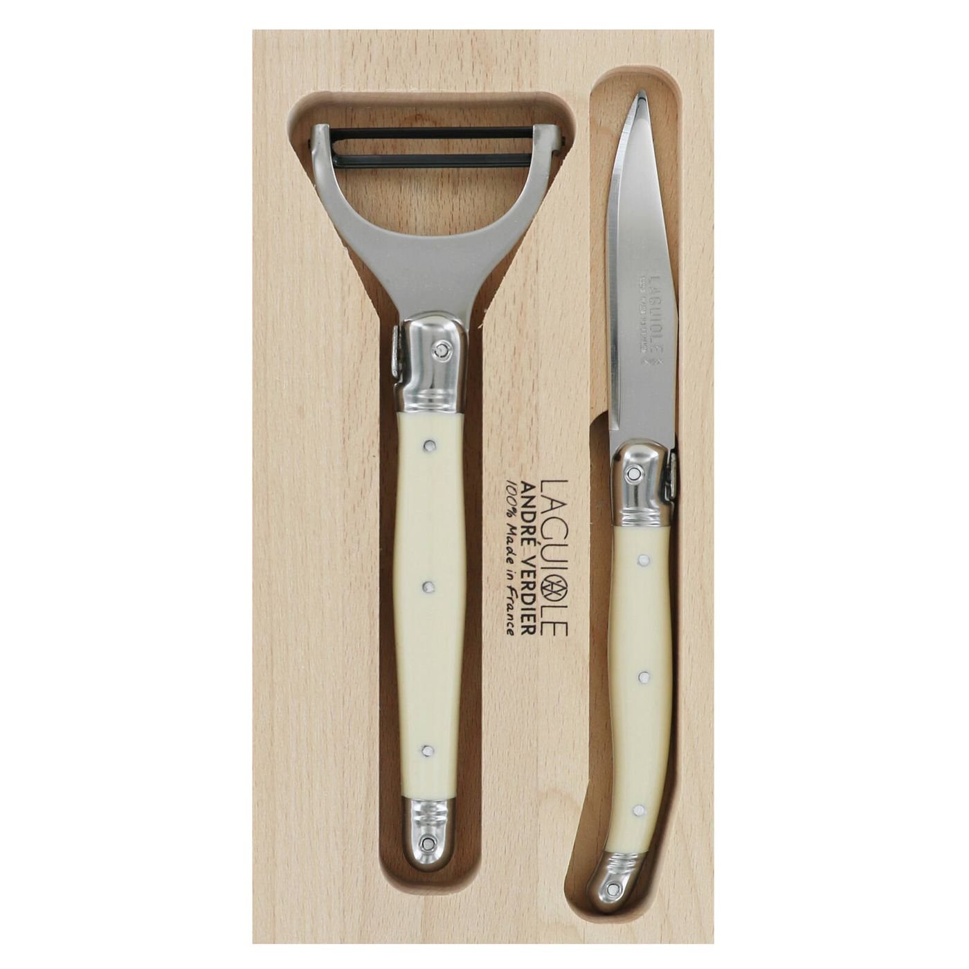 Andre Verdier Debutant - Prep Paring Knife & Peeler -  2pcs Set  - Ivory