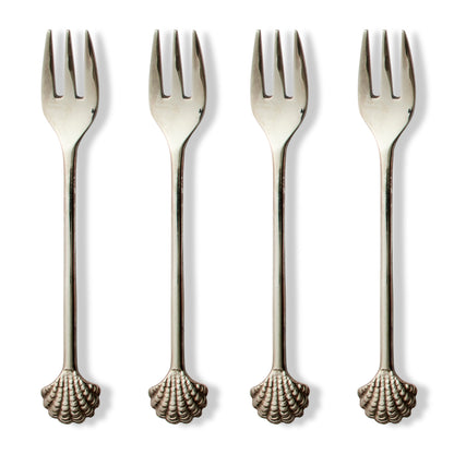 Scallop Shell Silver Fork Set Of 4