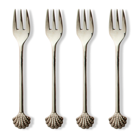 Scallop Shell Silver Fork Set Of 4