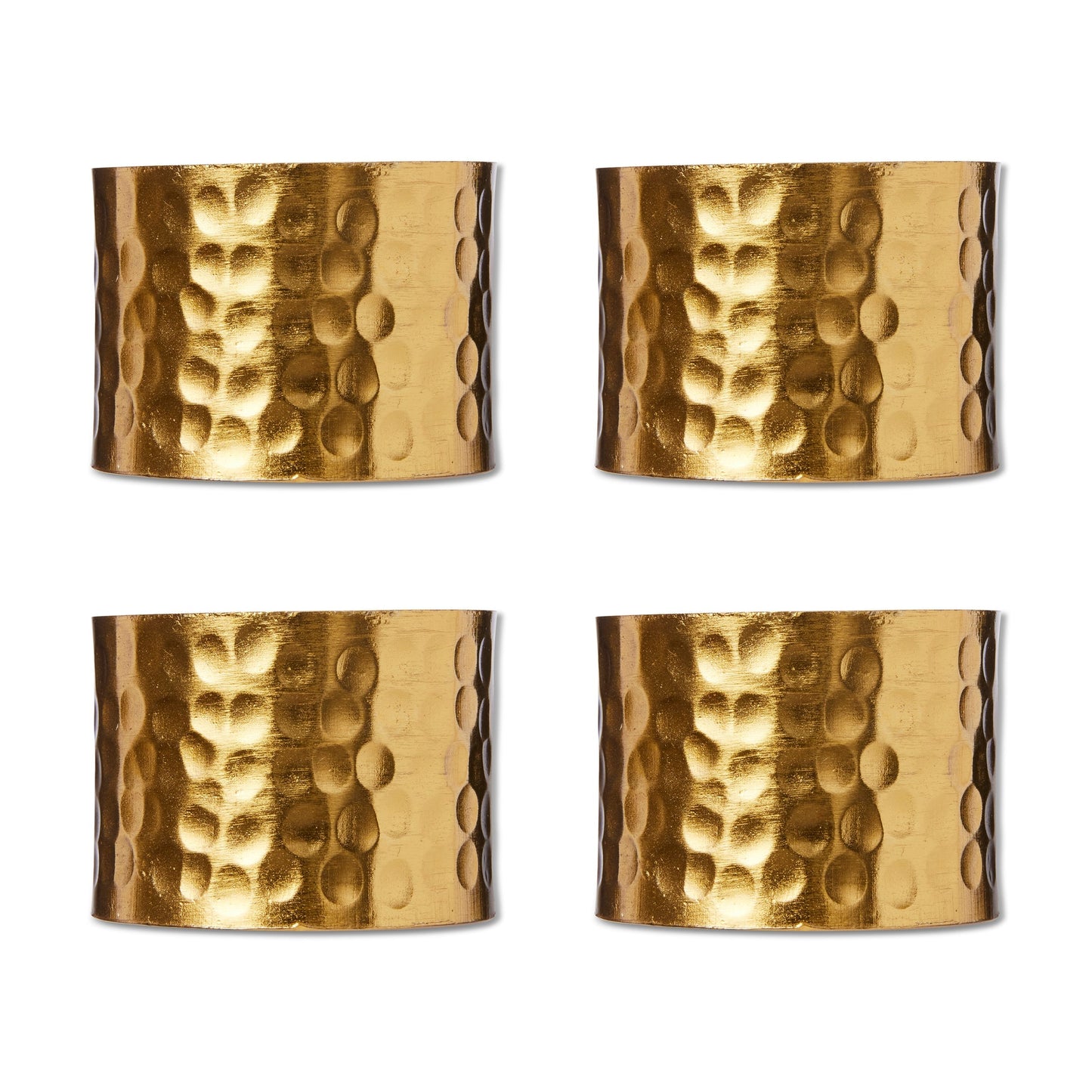 Alma Gold Beaten Napkin Ring Set Of 4