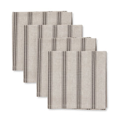 Macedon Charcoal Stripe Napkin - Set Of 4