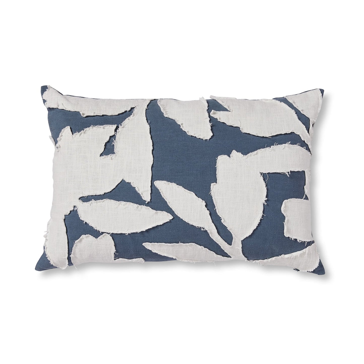 Noah Applique Washed Blue/Off-White Cushion