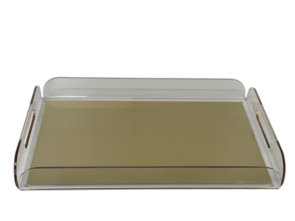 23G - Rectangle Vanity Tray/Gold Base 42X25Cm