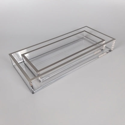 23C - Rectangle Clear Arcylic Tray:26X16X5Cm