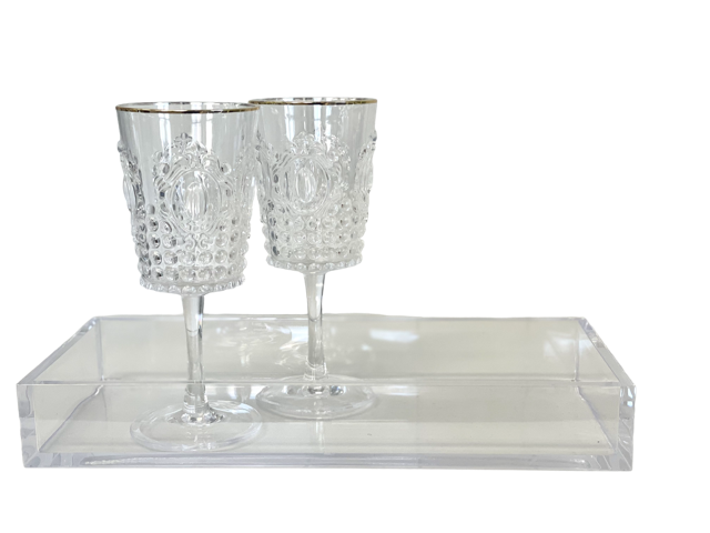 23C - Rectangle Clear Arcylic Tray:26X16X5Cm