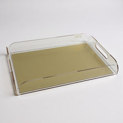 23G - Rectangle Vanity Tray/Gold Base 42X25Cm