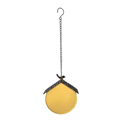 Hanging Yellow Distressed Birdhouse on chain 20x8x20-60cm (2)