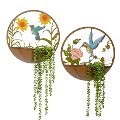 Set/2 Asst Humming Bird Wall Planters 39x10x39cm