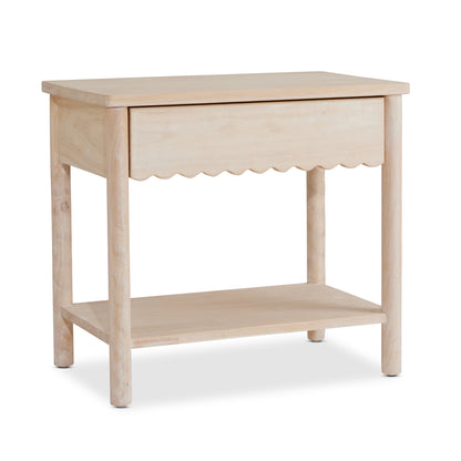 Darcy 1 Drawer Whitewash Bedside Table