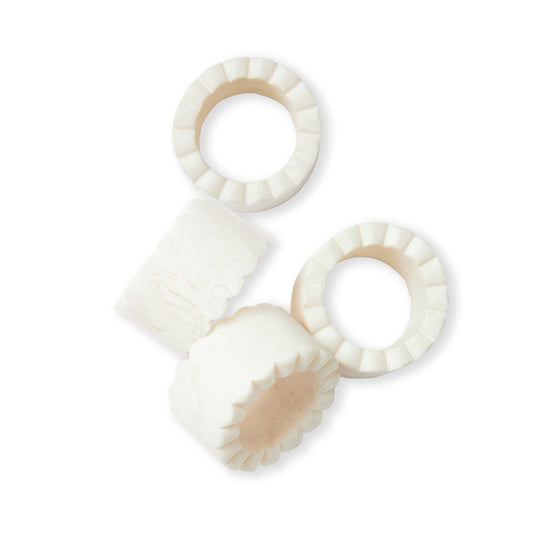 Aries Cream Scallop Napkin Ring Set 4