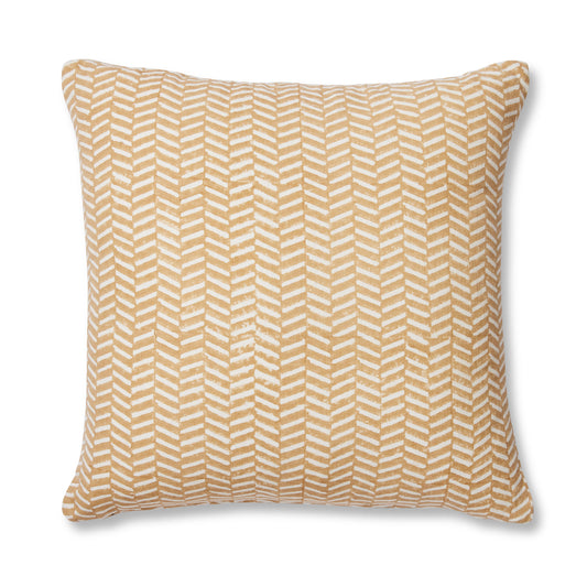Kyra Ochre Block Print Cushion 50Cm
