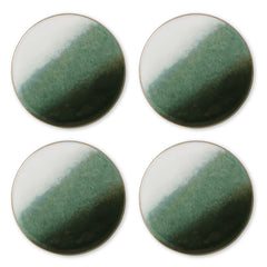 Ceramic Green Ombre Coaster Set 4 D10X.8Cm
