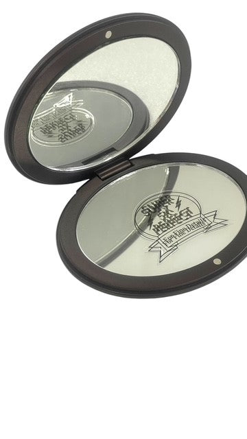 24A - Oval Compact W/Daisies & Crystals Chocol