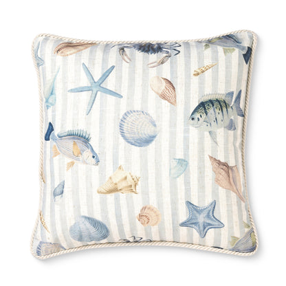 Reef Stripe Blue Cushion 50Cm