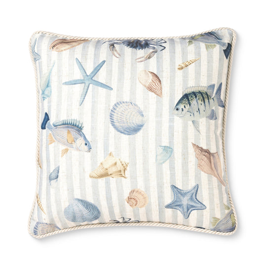 Reef Stripe Blue Cushion 50Cm