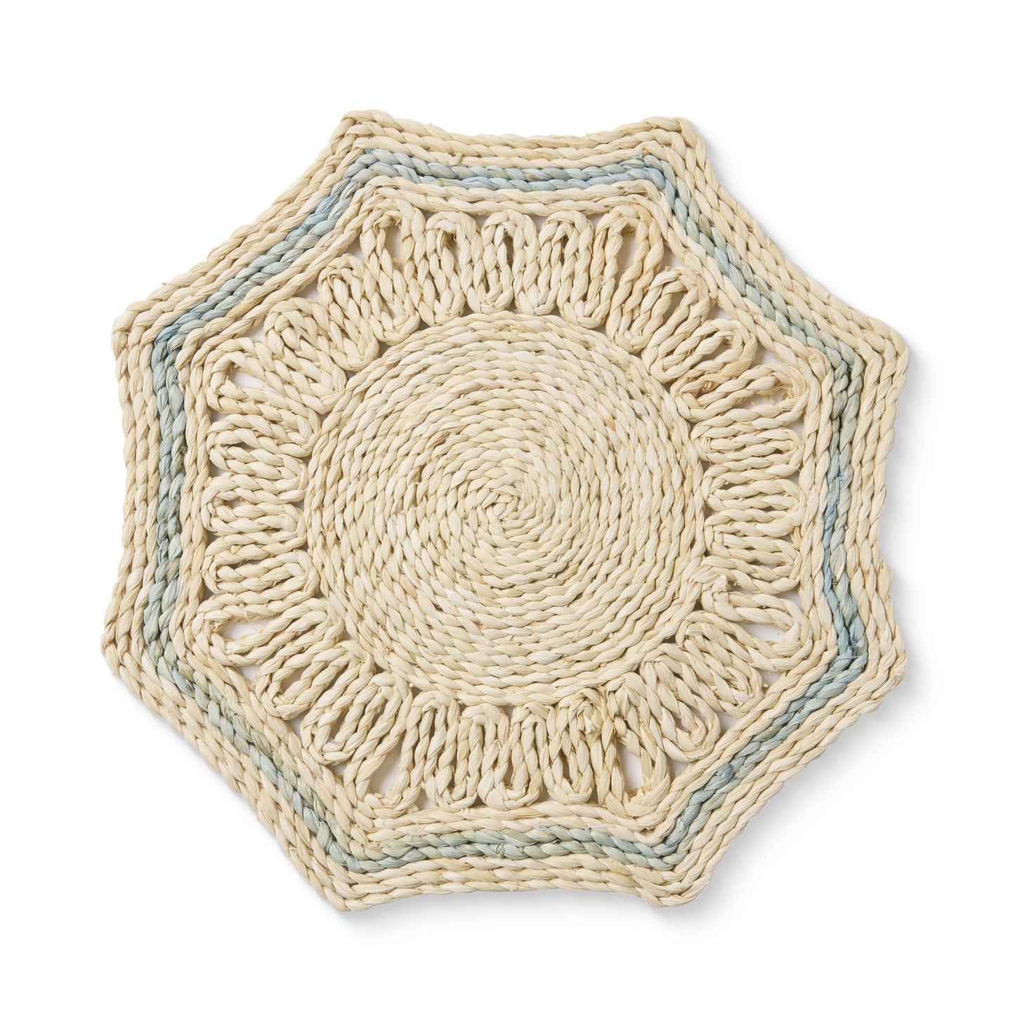 Majorca Natural/Blue Woven Placemat 35X35Cm