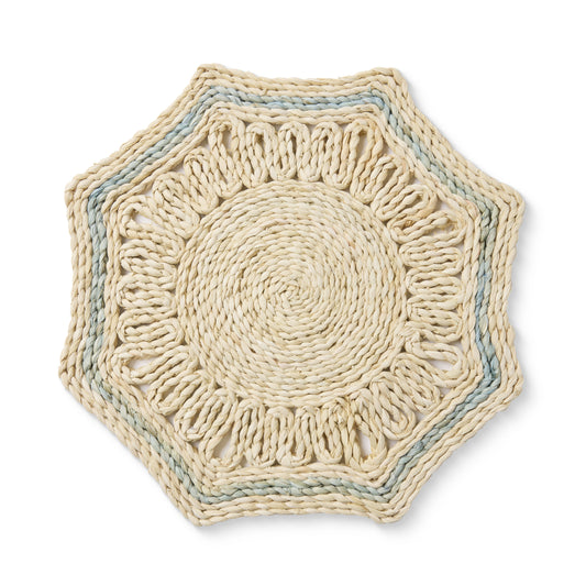 Majorca Natural/Blue Woven Placemat 35X35Cm