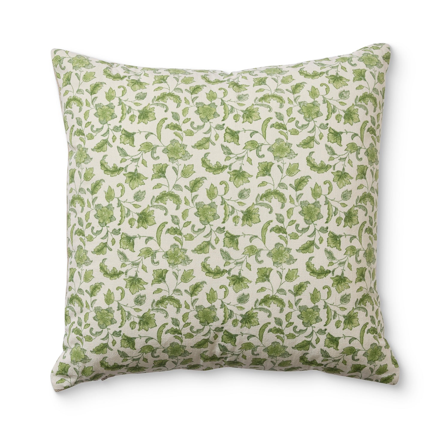 Floriana Green Block Print Cushion 50Cm