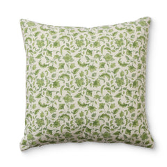 Floriana Green Block Print Cushion 50Cm