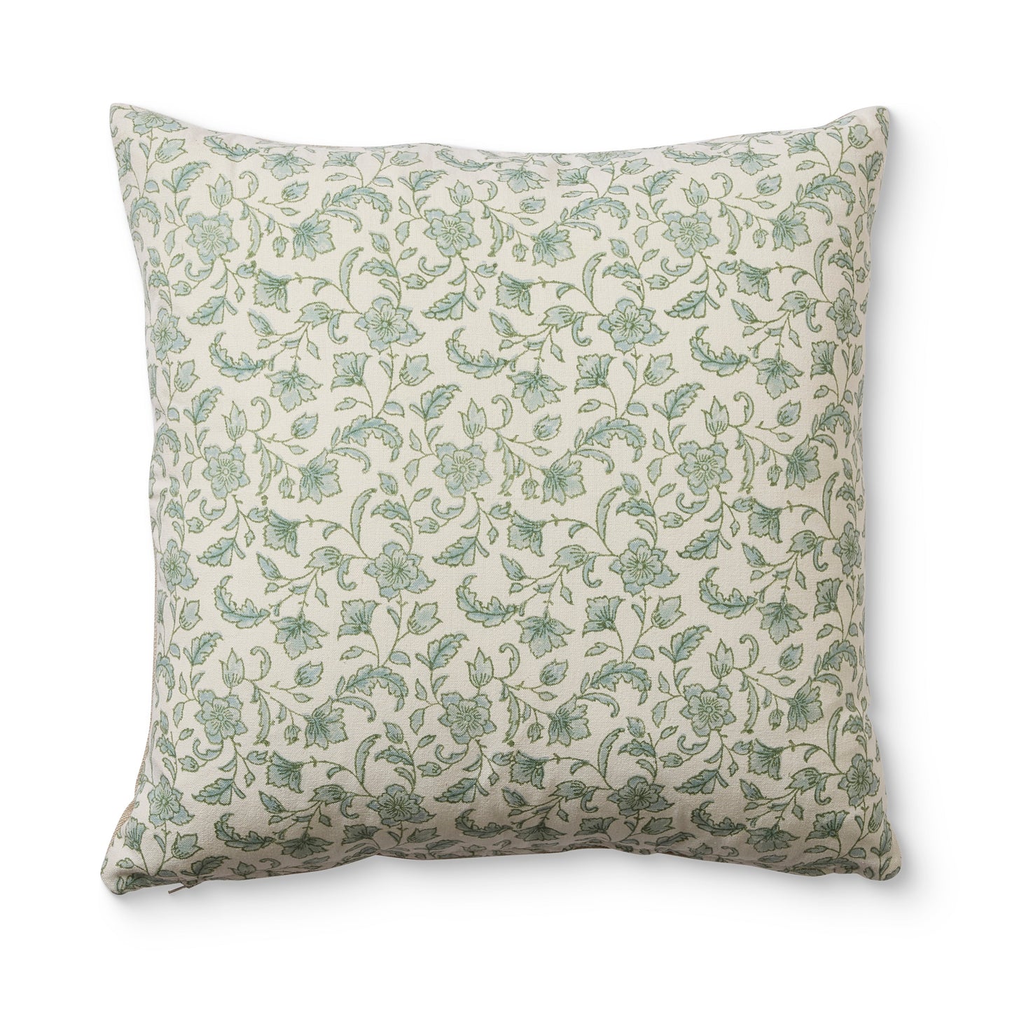 Floriana Seafoam Block Print Cushion 50Cm
