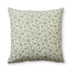 Floriana Seafoam Block Print Cushion 50Cm