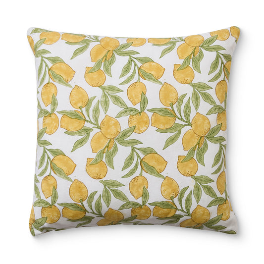 Lemon Block Print Cushion 50Cm