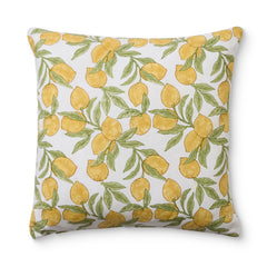 Lemon Block Print Cushion 50Cm