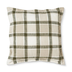 Keaton Green Slub Check Cushion
