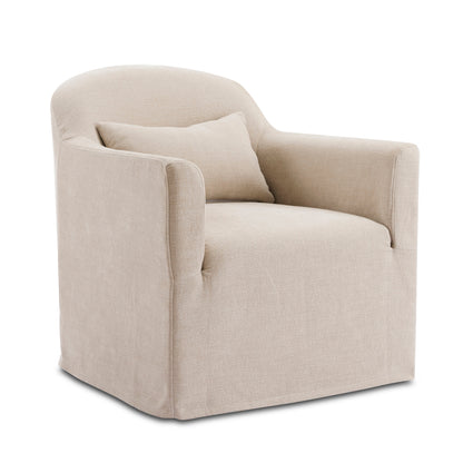 Beau Swivel Chair Natural Slip Cover