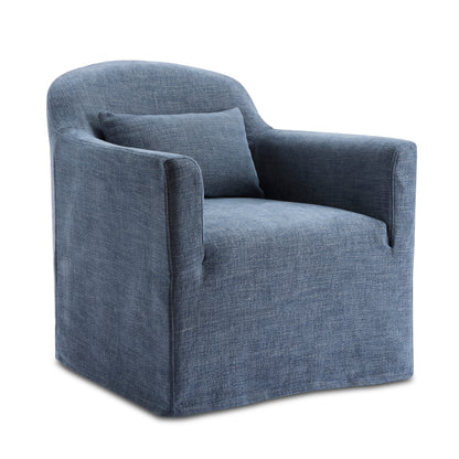 Beau Swivel Chair Dark Blue Slip Cover