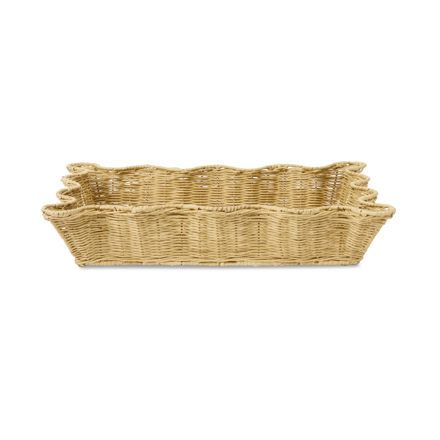 Clovelly Rattan Wavy Tray Set Of 2