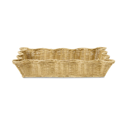 Clovelly Rattan Wavy Tray Set Of 2