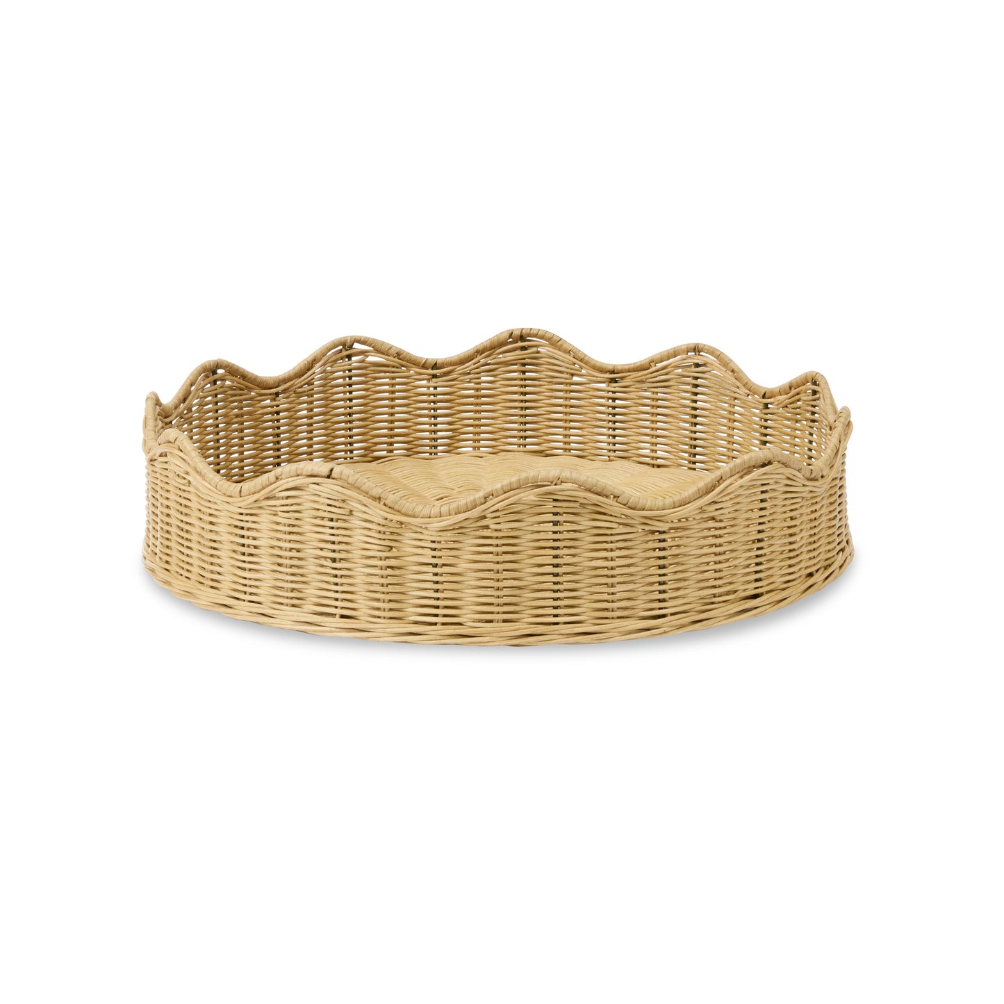 Mali Natural Wavy Round Tray