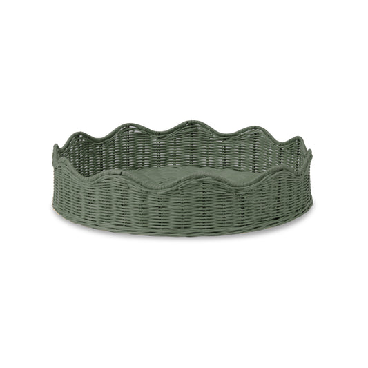 Mali Green Wavy Round Tray