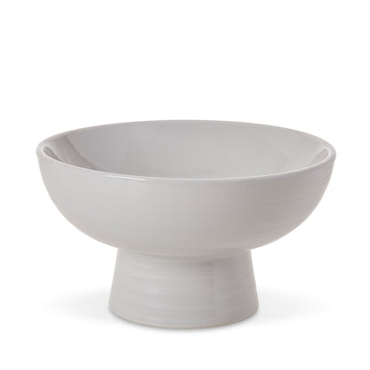 Ceramic Light Grey Blue Pedestal Bowl