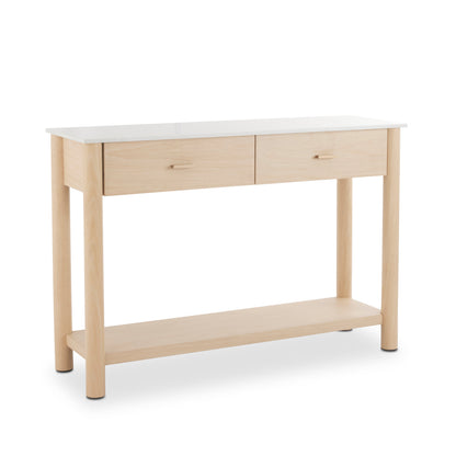Somerset White Marble/Oak Console