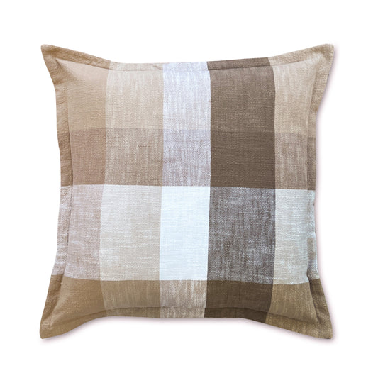 Heide Coffee Check Cushion