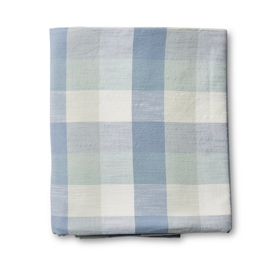 Isaac Blue/Seafoam Check Tablecloth