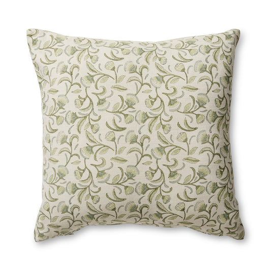 Lalita Green Block Print Cushion