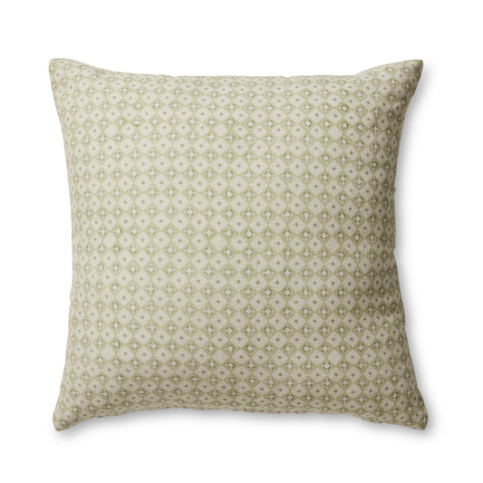 Samira Green Diamond Block Print Cushion