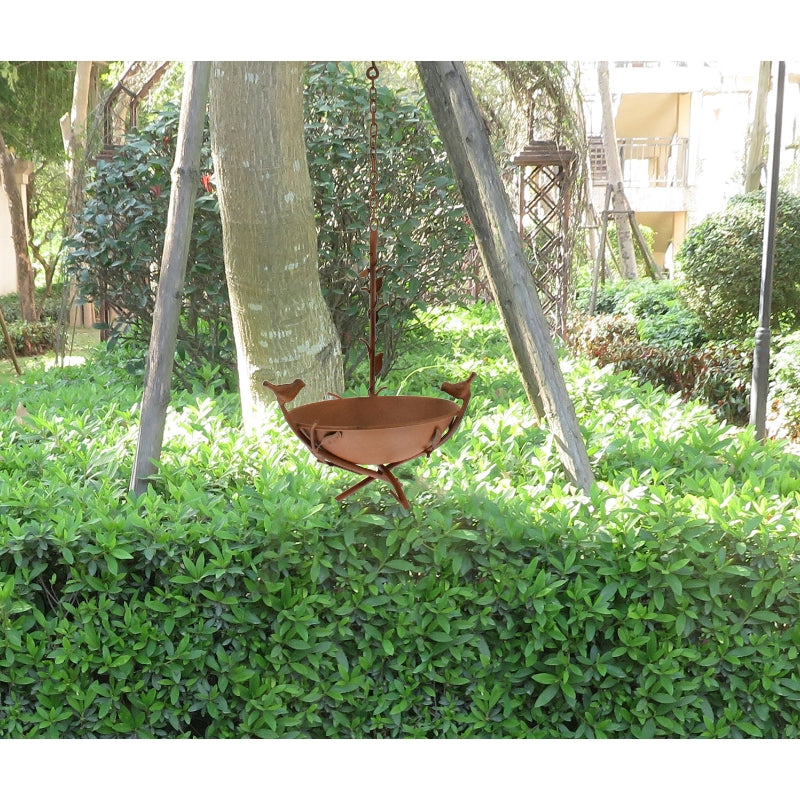 Hanging Birdfeeder on Branch w/2 Birds 21x20x29-51cm