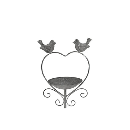100cm Heart w/Birdfeeder + 2 Birds Garden Stake 18.5x12.5x100cm