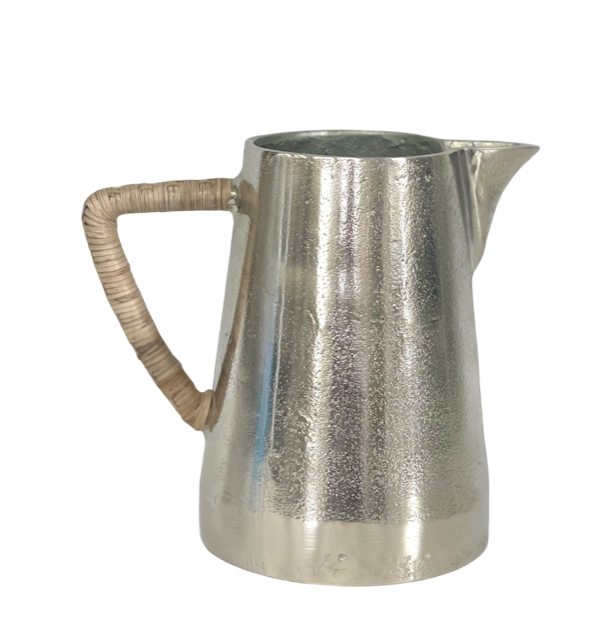 277E - Aluminium Jug W/Rattan Handle 18X13Cm