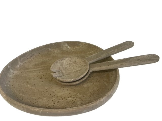 27M Terrazzo Style Salad Bowl Resin 35Cm